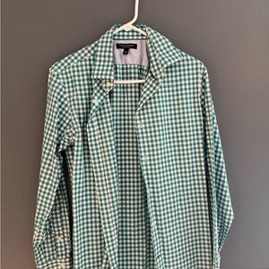 Banana Republic Teal and White Plaid Shirt